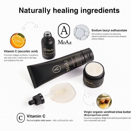 Organic Skincare Set – Anti-Aging Serum, Face Cream & Cleanser