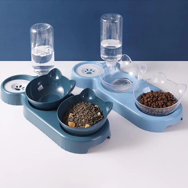 Adjustable 3-in-1 Cat Feeder with Tilt Design