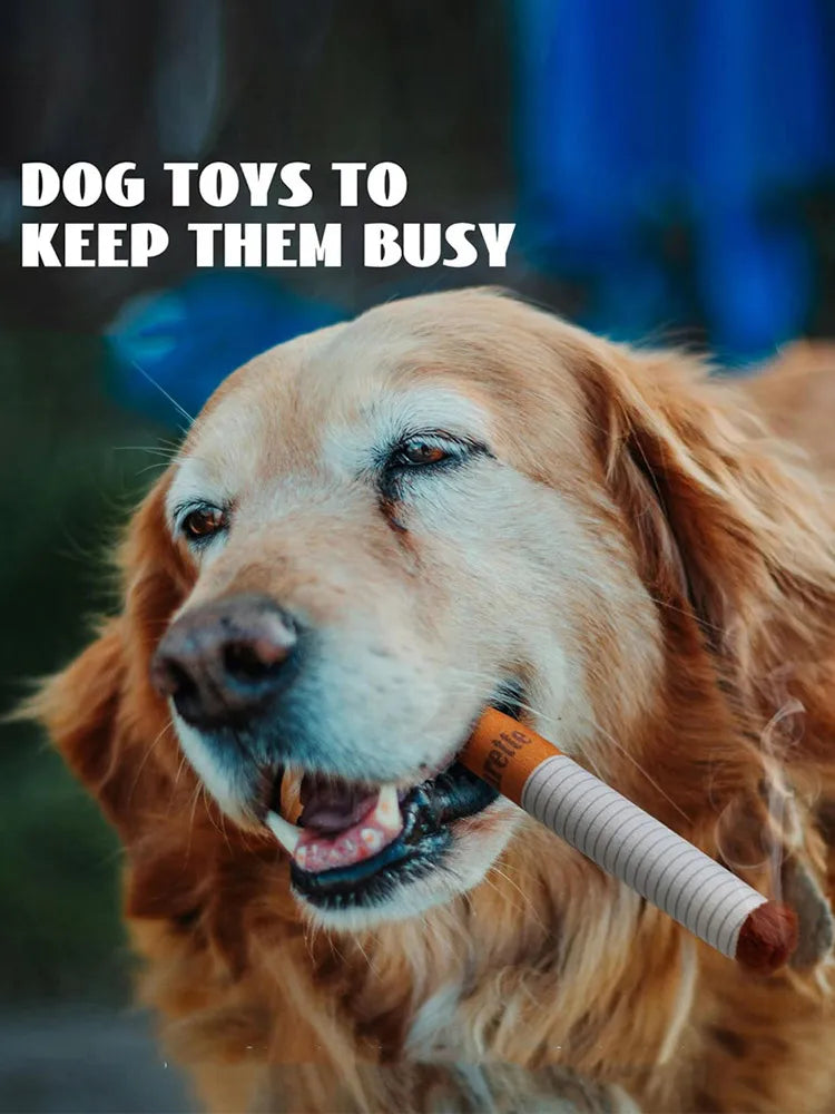 Funny Plush Cigarette Dog Toy – Interactive & Chewable