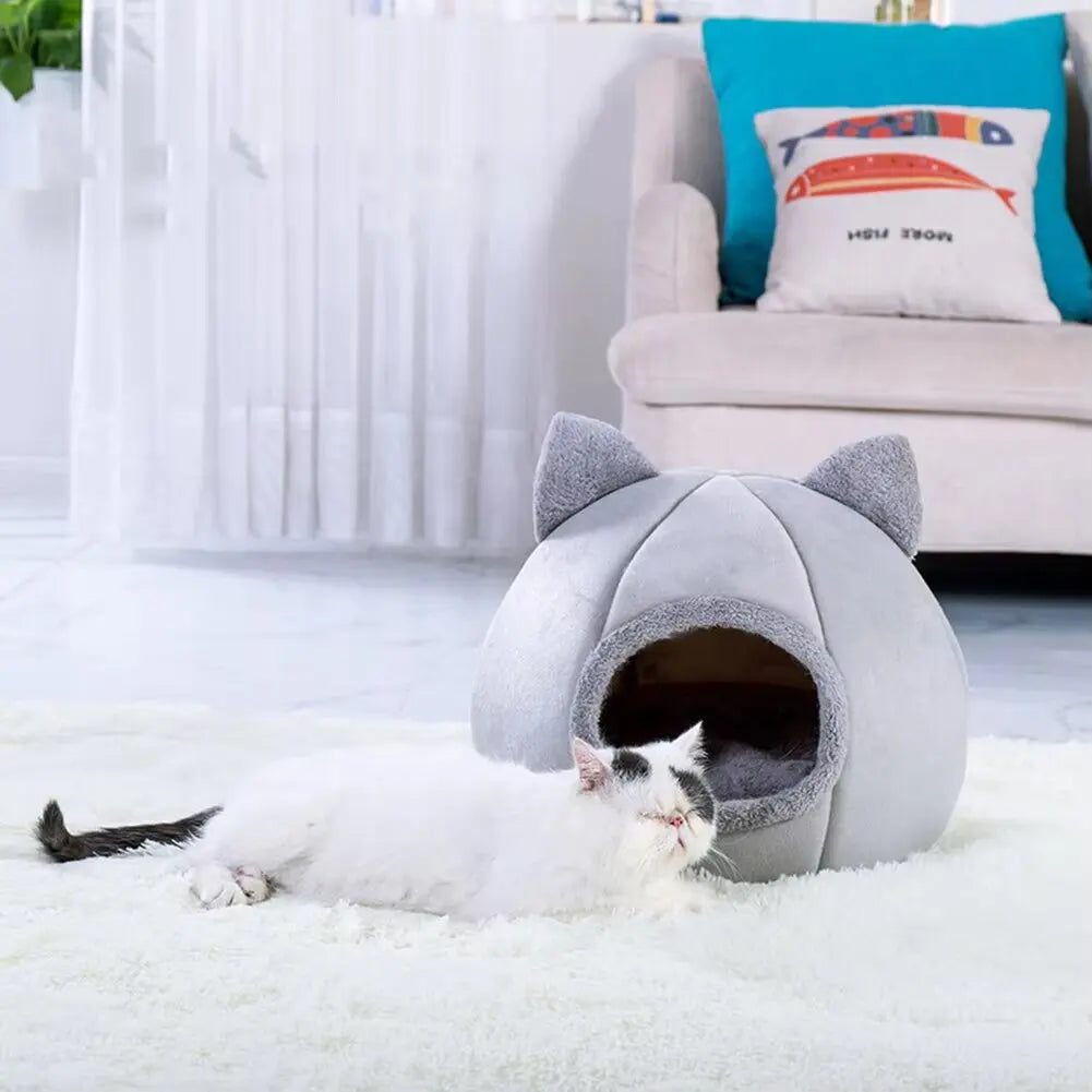 Cozy Cat Cave Bed – Warm & Removable Winter Pet Nest