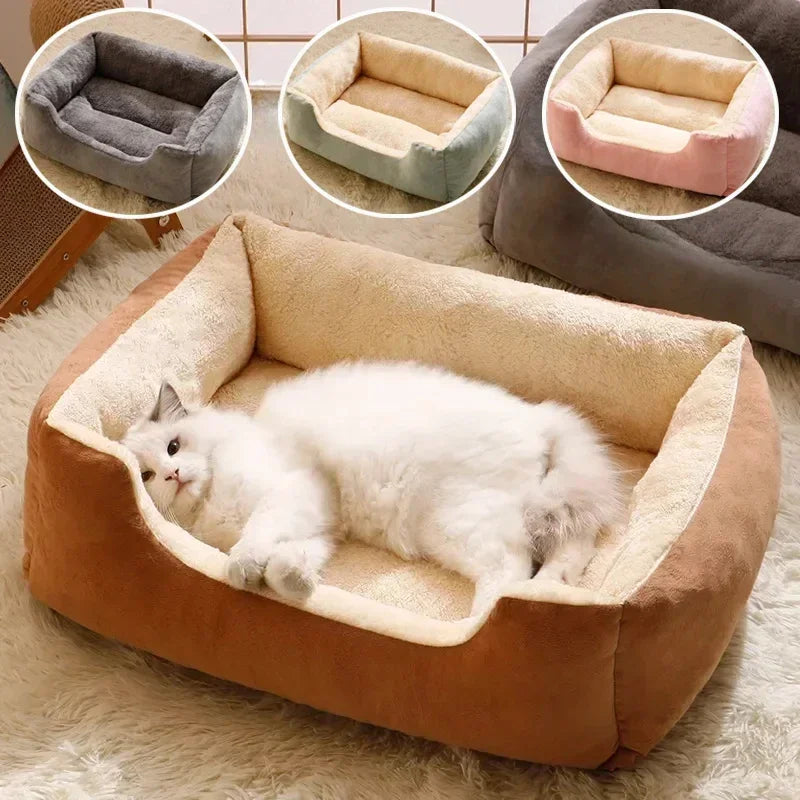 Winter Warm Dog & Cat Nest – Thick Plush Sleeping Mat for Pets