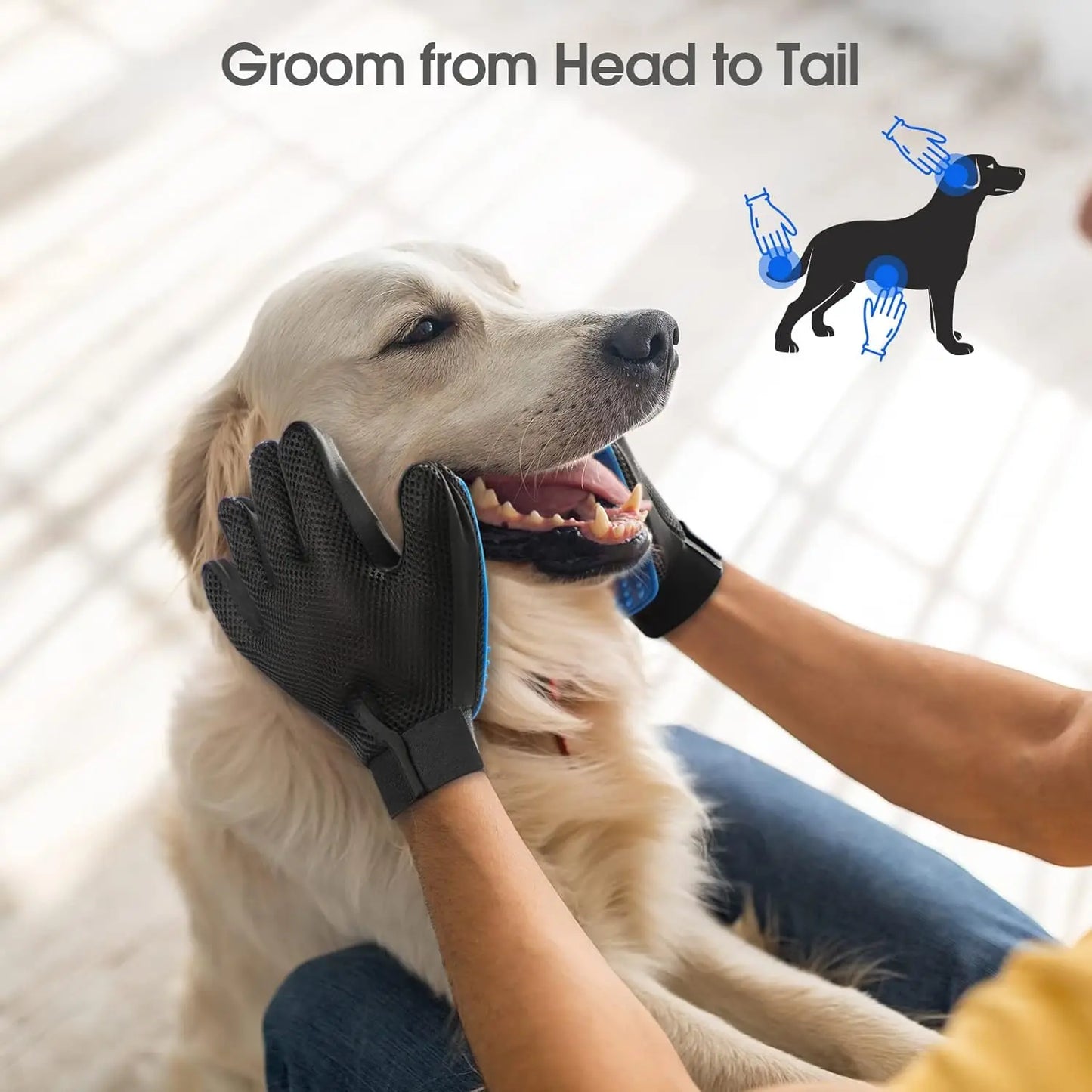 Pet Grooming Massage Mitt – Soft Silicone Massage Glove for Cats and Dogs