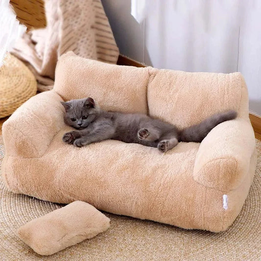 Plush Cat Bed Sofa – Soft & Cozy Pet Lounger