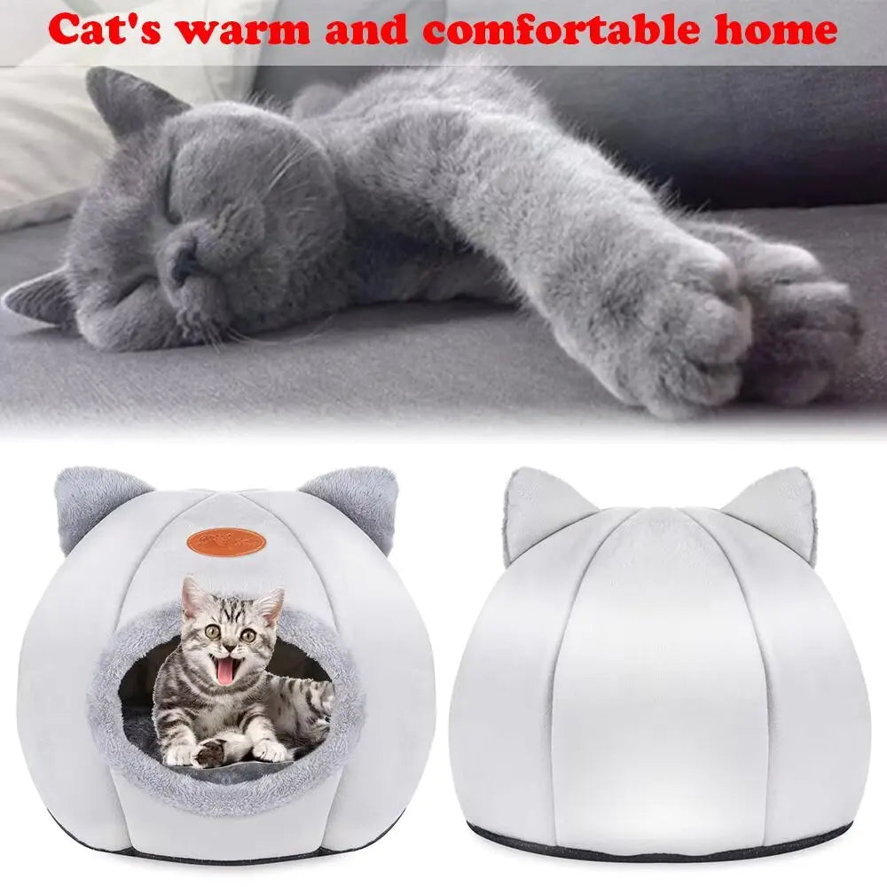 Cozy Cat Cave Bed – Warm & Removable Winter Pet Nest