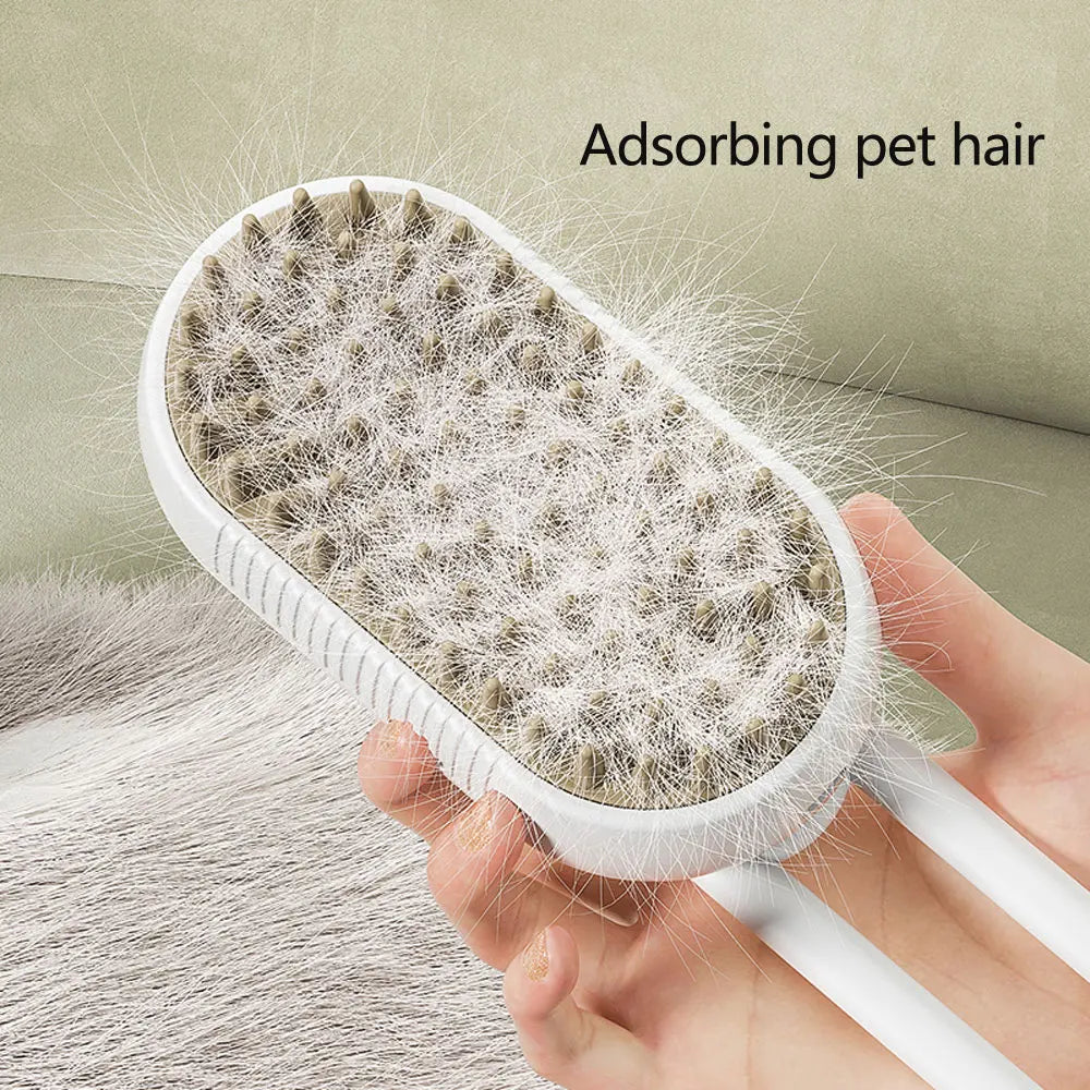 3-in-1 Steamy Pet Brush – Electric Grooming & Hair Removal