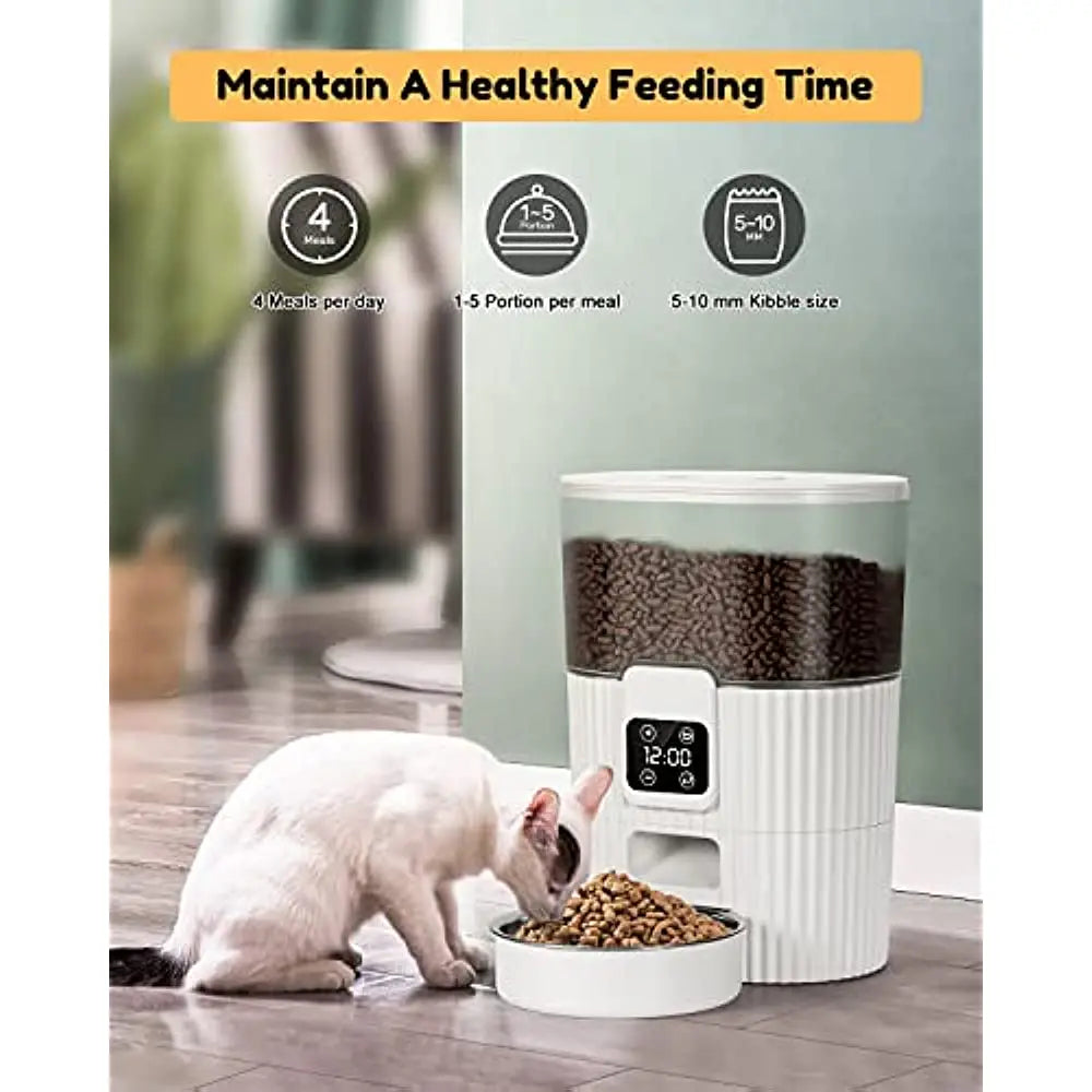 Automatic Pet Feeder – Smart Food Dispenser for Cats & Dogs with Stainless Steel Bowl