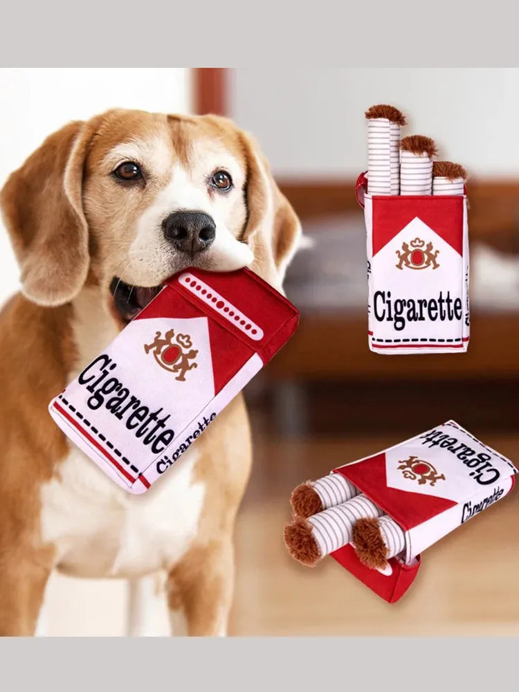 Funny Plush Cigarette Dog Toy – Interactive & Chewable