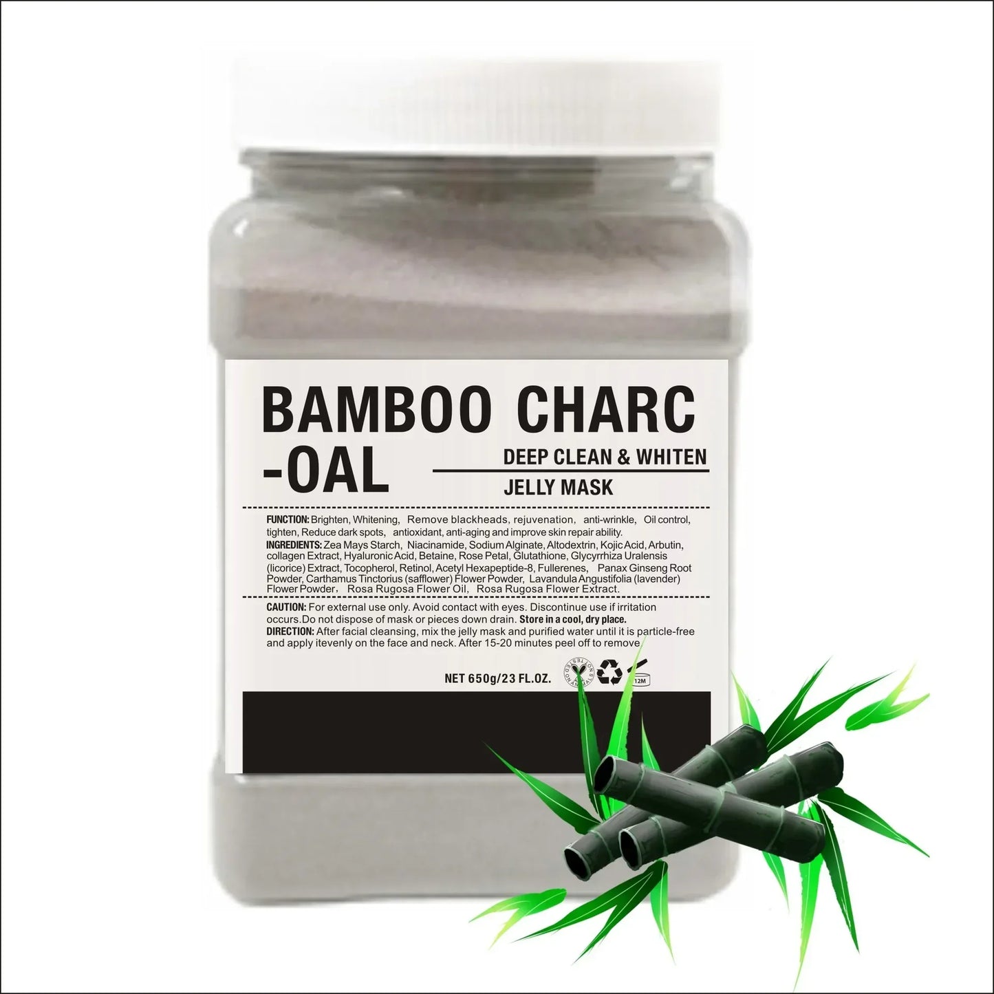 Bamboo Charcoal Gel Jelly Mask Powder – Deep Cleansing & Oil Control, Unisex Washable Facial Mask(650g)