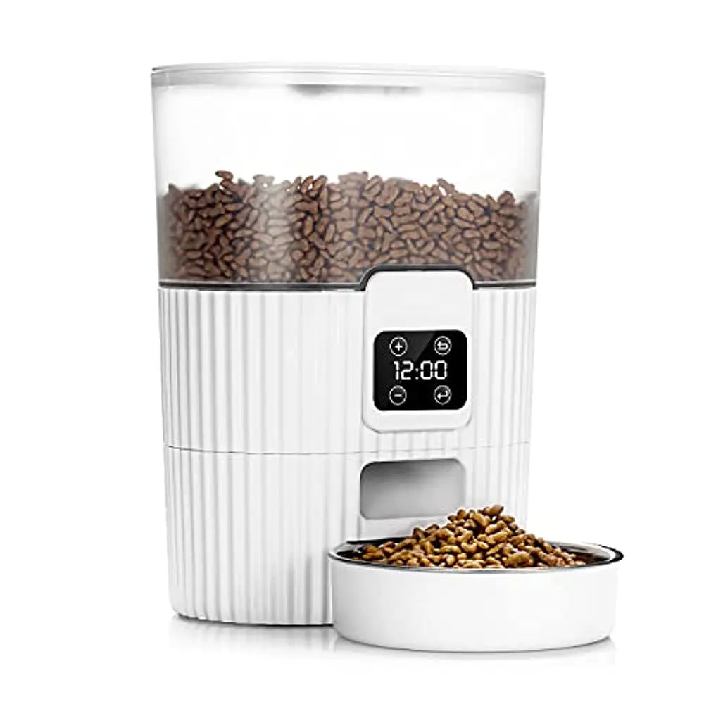 Automatic Pet Feeder – Smart Food Dispenser for Cats & Dogs with Stainless Steel Bowl