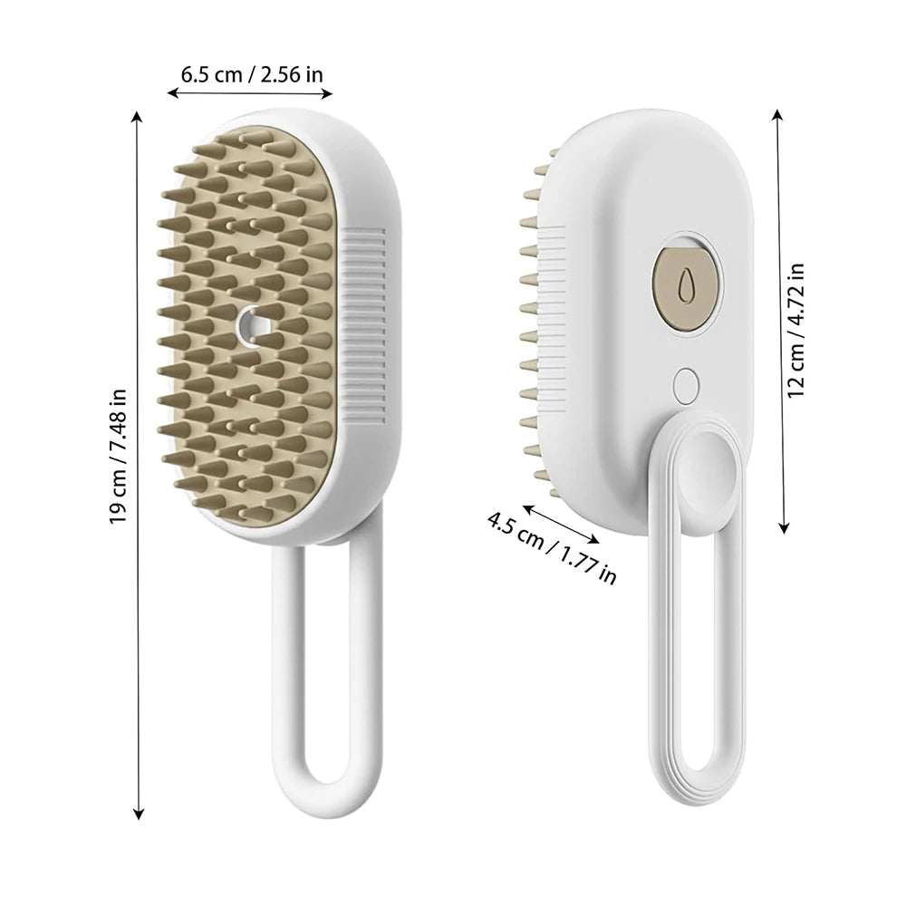 3-in-1 Steamy Pet Brush – Electric Grooming & Hair Removal