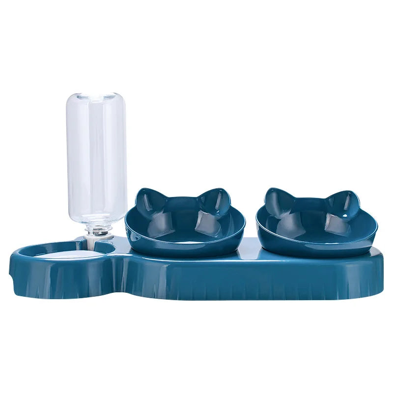 Adjustable 3-in-1 Cat Feeder with Tilt Design