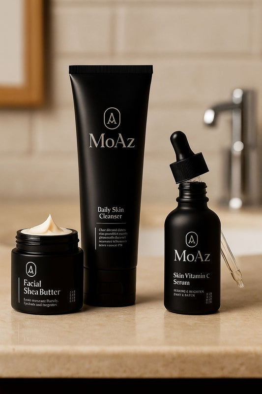 Organic Skincare Set – Anti-Aging Serum, Face Cream & Cleanser